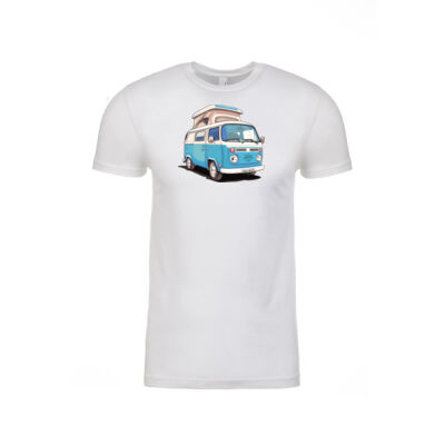 Coral Sea Seafood and Takeaways Bay Window Kombi Camper - Mens Fitted Cotton Tee Thumbnail
